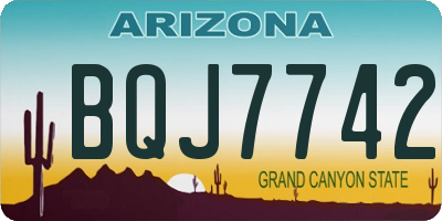 AZ license plate BQJ7742