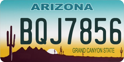 AZ license plate BQJ7856
