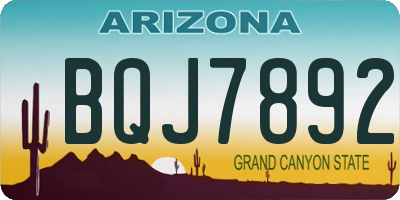 AZ license plate BQJ7892