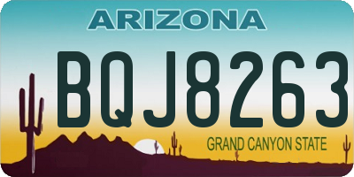 AZ license plate BQJ8263