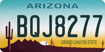 AZ license plate BQJ8277