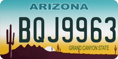 AZ license plate BQJ9963