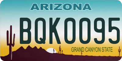 AZ license plate BQK0095
