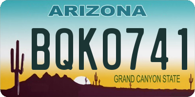 AZ license plate BQK0741