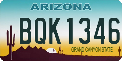 AZ license plate BQK1346