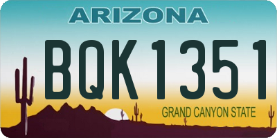 AZ license plate BQK1351