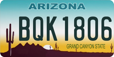 AZ license plate BQK1806
