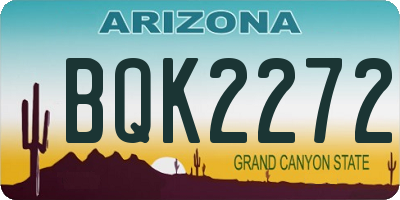 AZ license plate BQK2272