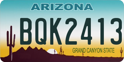 AZ license plate BQK2413