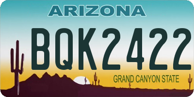 AZ license plate BQK2422