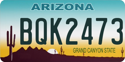 AZ license plate BQK2473