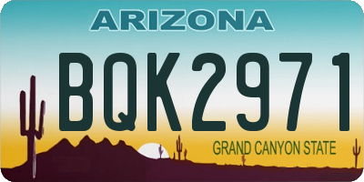 AZ license plate BQK2971