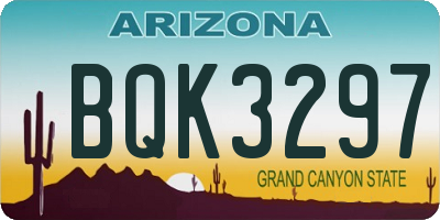 AZ license plate BQK3297