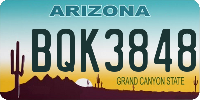 AZ license plate BQK3848