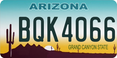 AZ license plate BQK4066