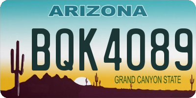 AZ license plate BQK4089