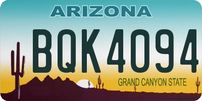 AZ license plate BQK4094