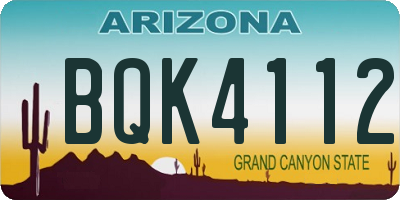 AZ license plate BQK4112