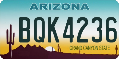 AZ license plate BQK4236
