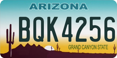 AZ license plate BQK4256