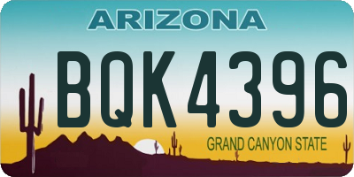 AZ license plate BQK4396