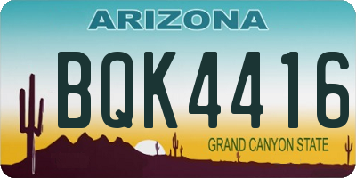 AZ license plate BQK4416