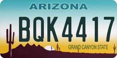 AZ license plate BQK4417