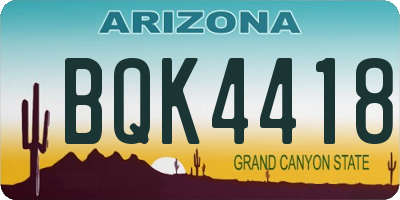 AZ license plate BQK4418