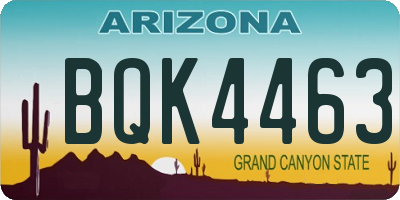 AZ license plate BQK4463