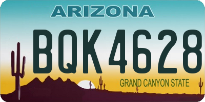 AZ license plate BQK4628