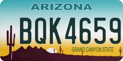 AZ license plate BQK4659