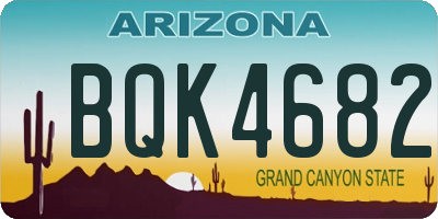 AZ license plate BQK4682