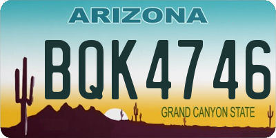 AZ license plate BQK4746
