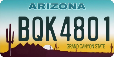 AZ license plate BQK4801