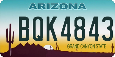 AZ license plate BQK4843
