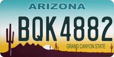 AZ license plate BQK4882