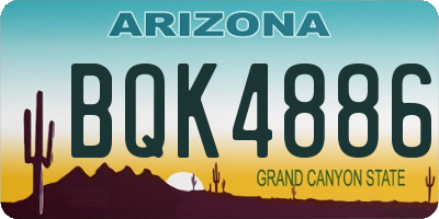 AZ license plate BQK4886