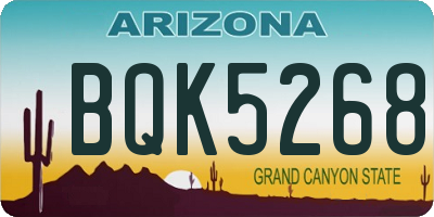 AZ license plate BQK5268