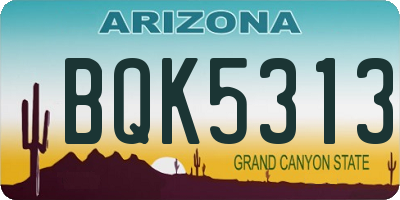 AZ license plate BQK5313