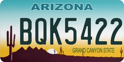 AZ license plate BQK5422