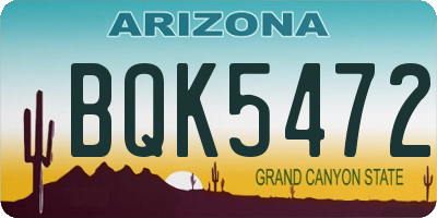 AZ license plate BQK5472