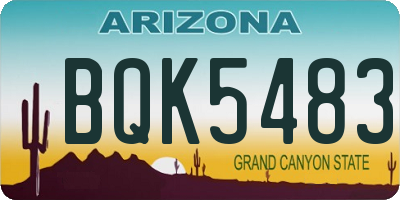 AZ license plate BQK5483