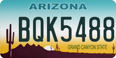 AZ license plate BQK5488