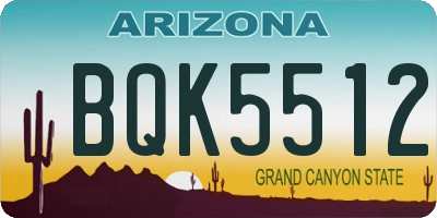 AZ license plate BQK5512