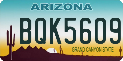 AZ license plate BQK5609