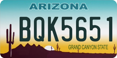 AZ license plate BQK5651