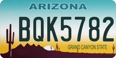 AZ license plate BQK5782