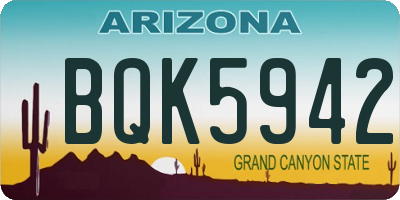 AZ license plate BQK5942