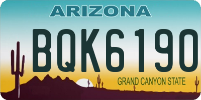 AZ license plate BQK6190