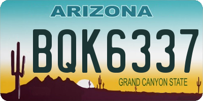 AZ license plate BQK6337